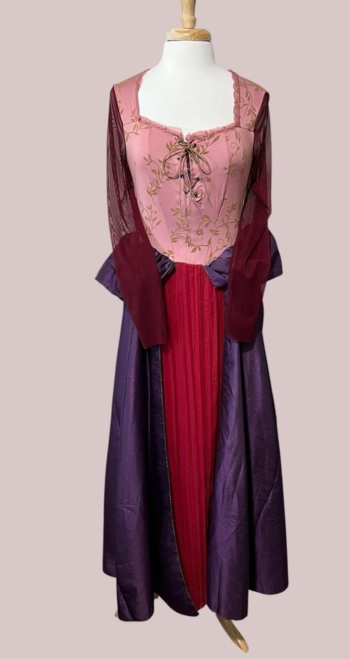 Womens Disney Hocus Pocus Cosplay Sarah Sanderson Costume Witch Dress Adult M